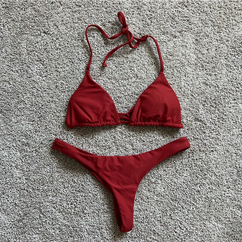 Midori Bikinis Red Mecca Swim Set